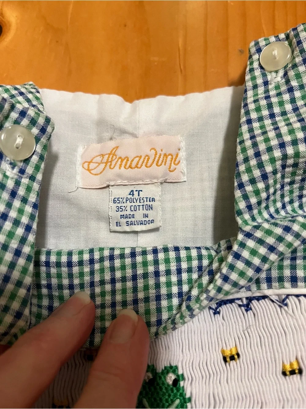 Anavini Seersucker Smocked Frogs Outfit